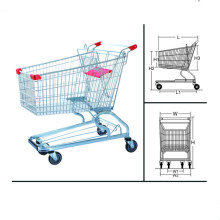 American Design Chrome Metal Supermarket Shopping Trolley